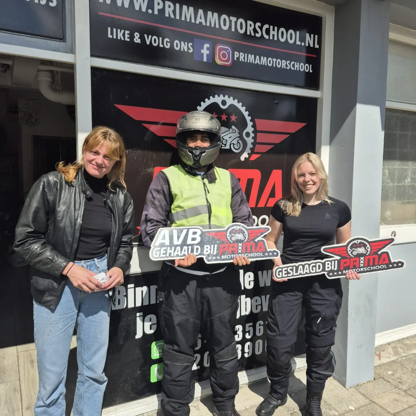 Instructor with graduated motorcycle student